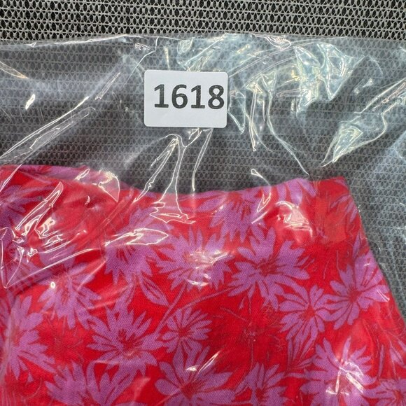 Terra & Sky Womens 1X (16W-18W) Red Floral Print Top Short Sleeve Swing Tiered - Picture 8 of 8